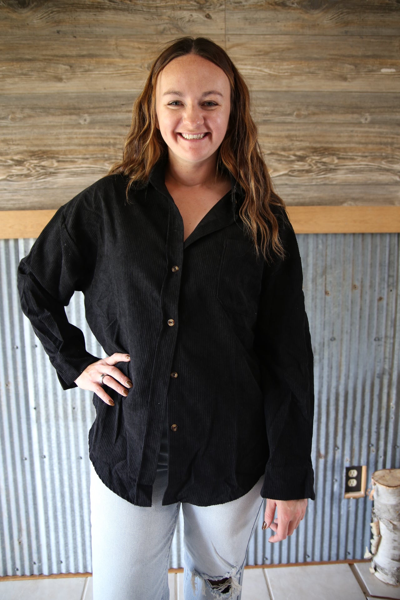 Lelah Corduroy Button Up