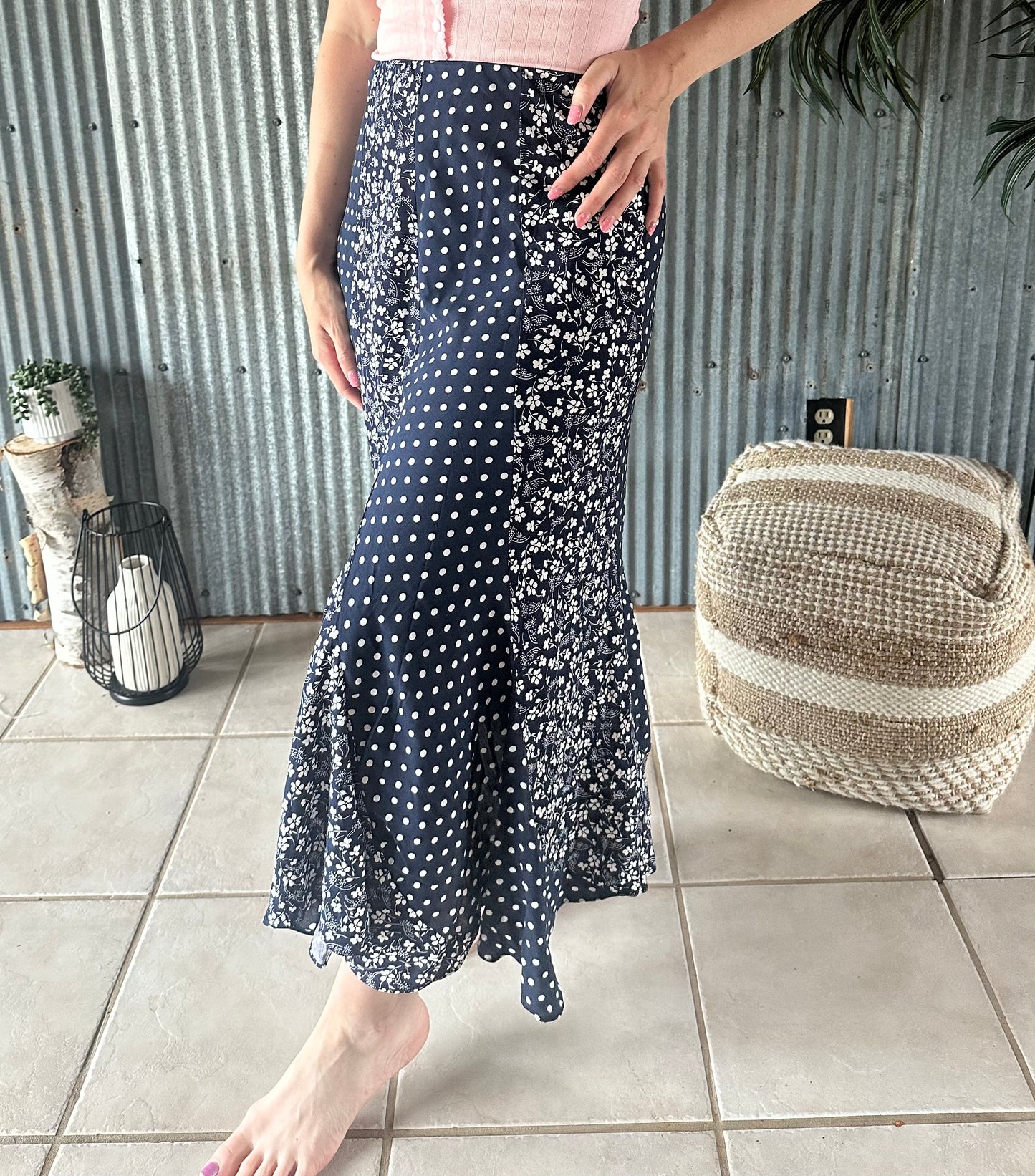 Polka-Floral Skirt