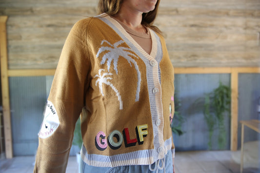 Embroidered Golf Cardigan