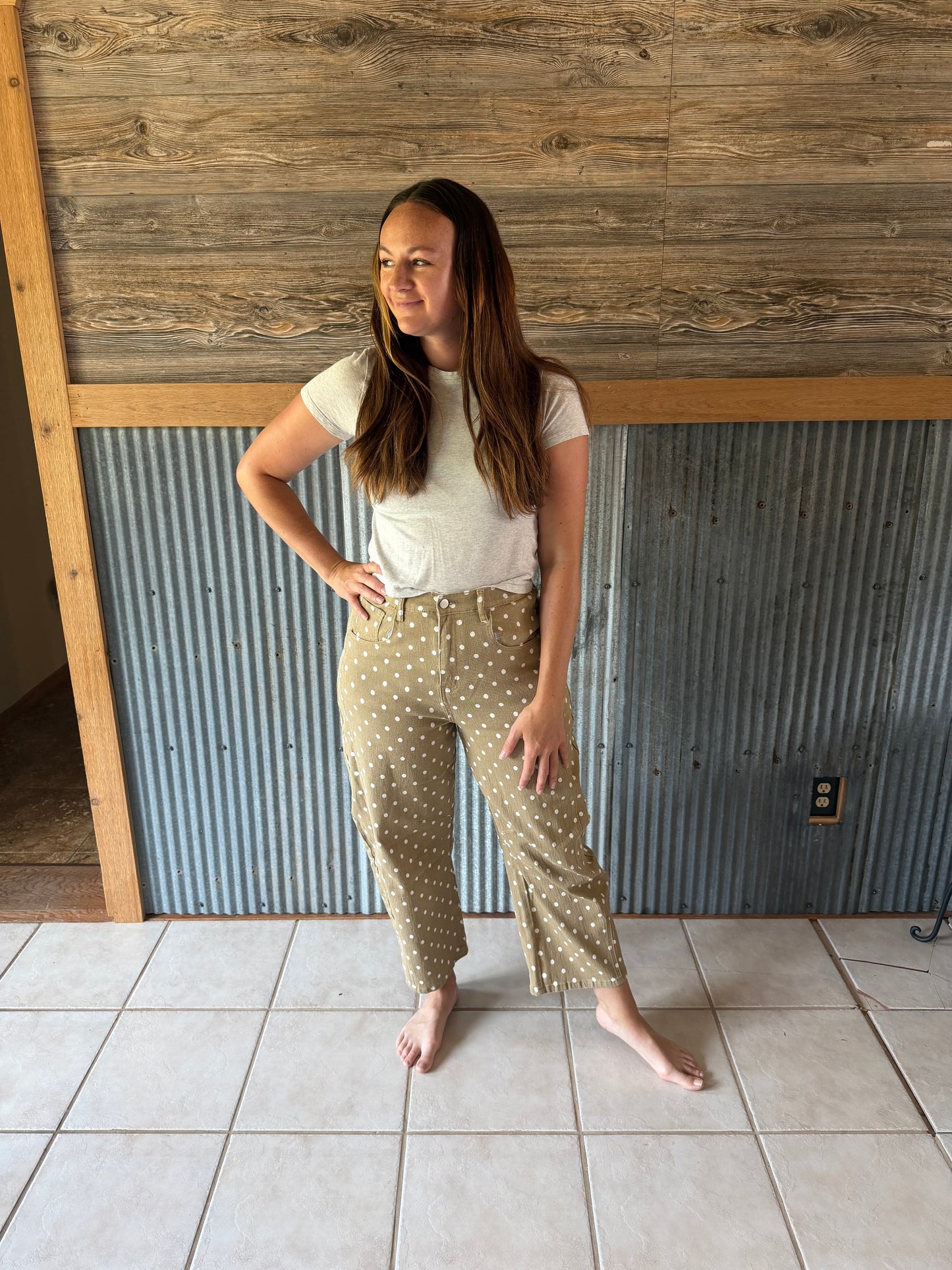Polka Dot Barrel Pants