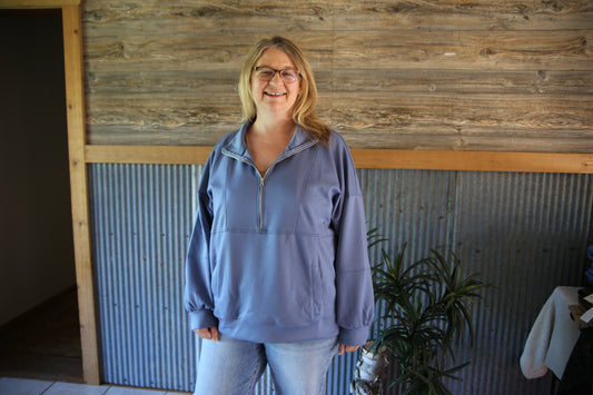 Plus Oversized Half Zip