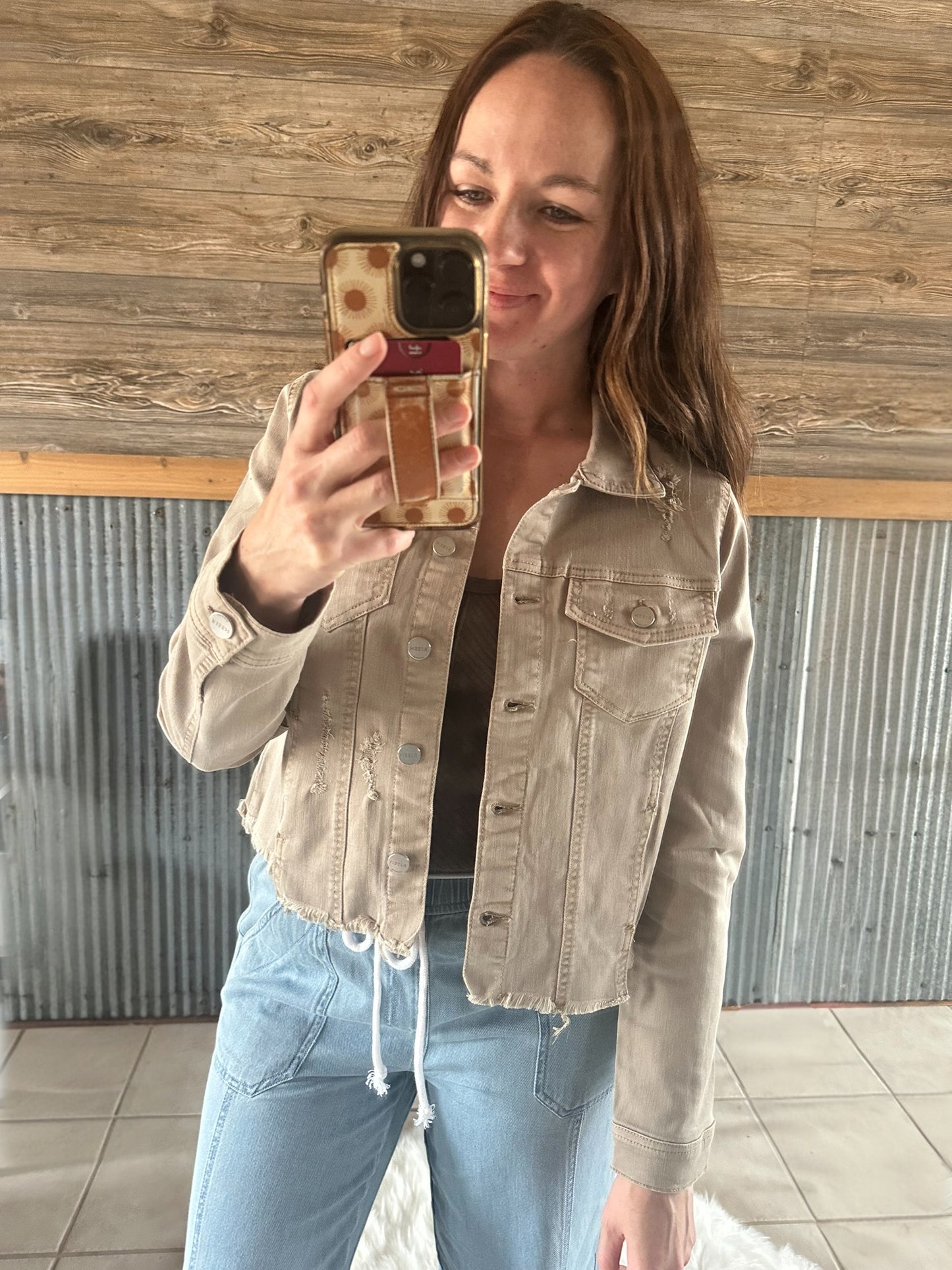 Taupe Denim Jacket