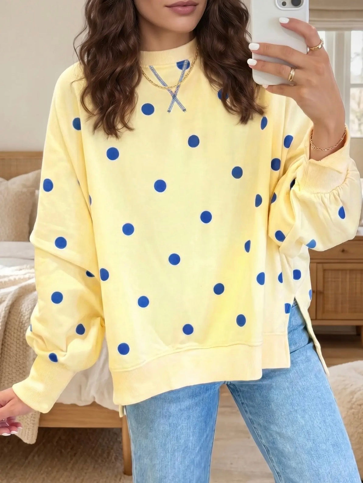 Yellow Polka Dot Top