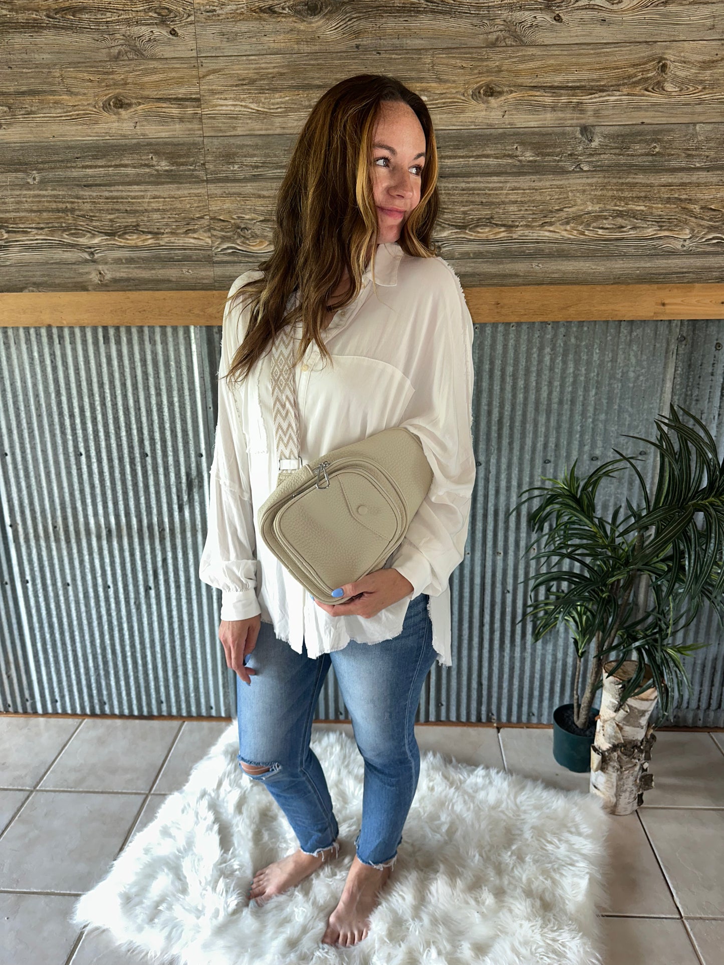 Textured Sling Bag