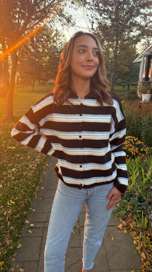 Jenn Striped Cardigan