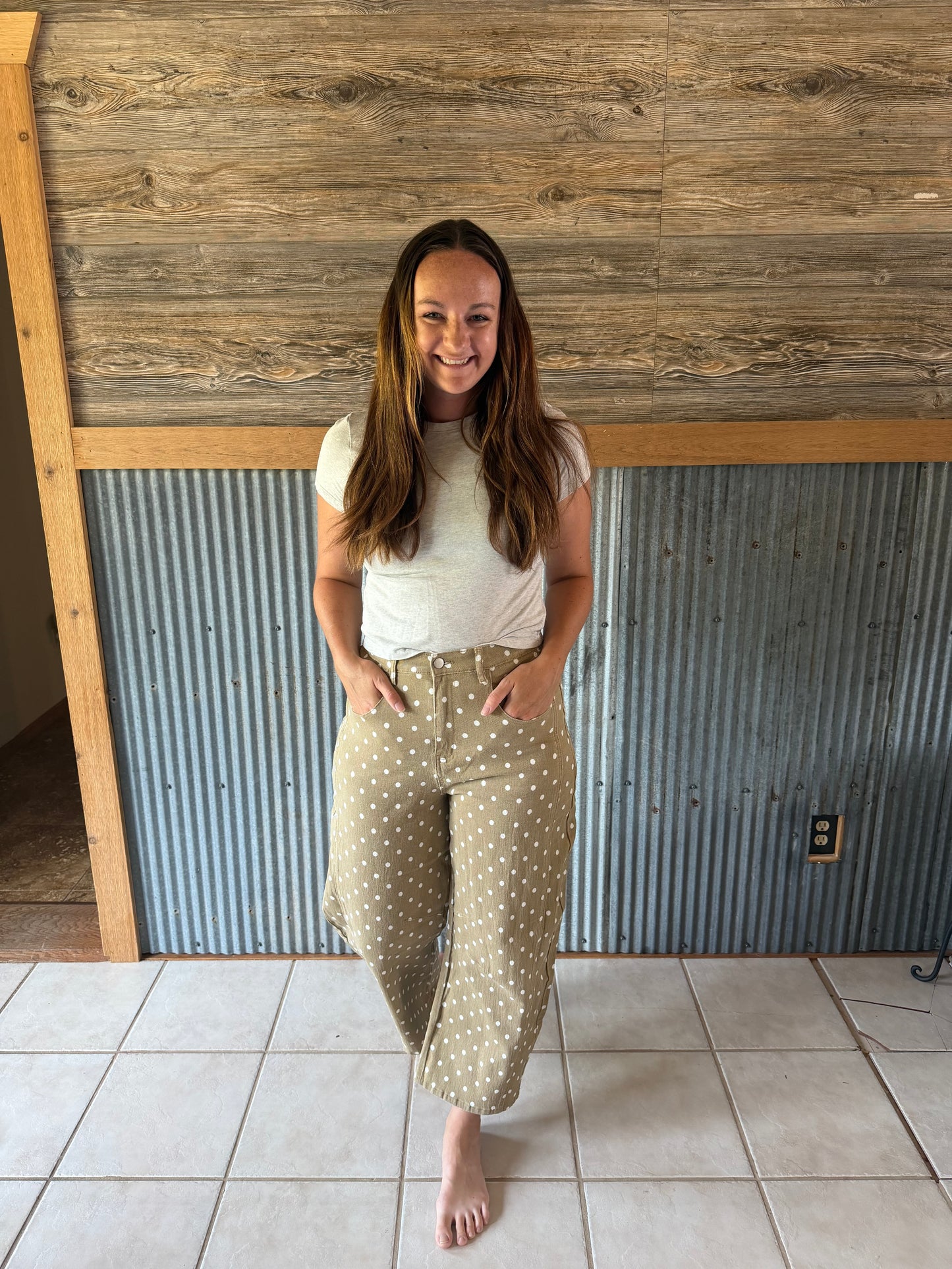Polka Dot Barrel Pants