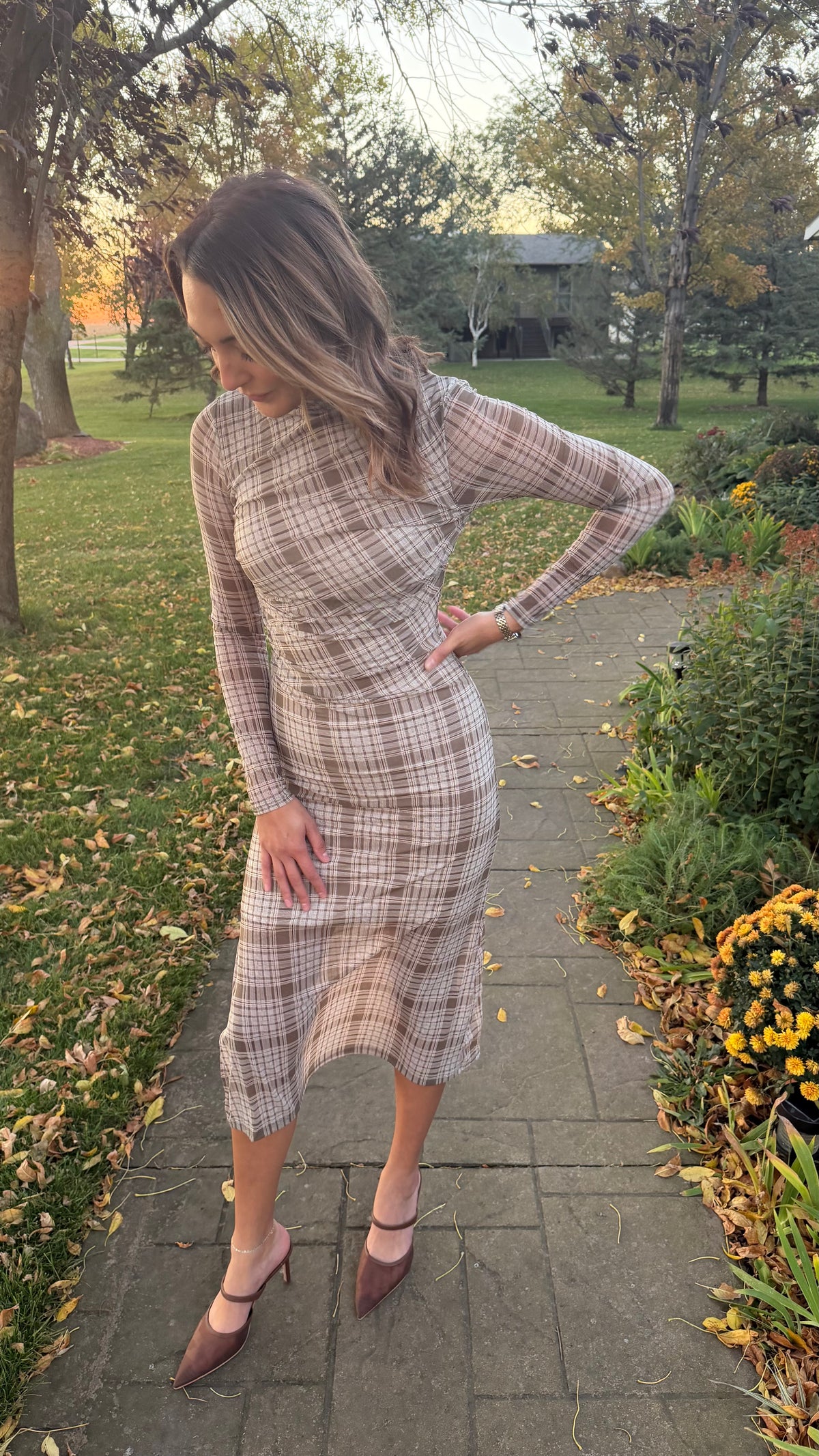 Livvie Plaid Midi Dress