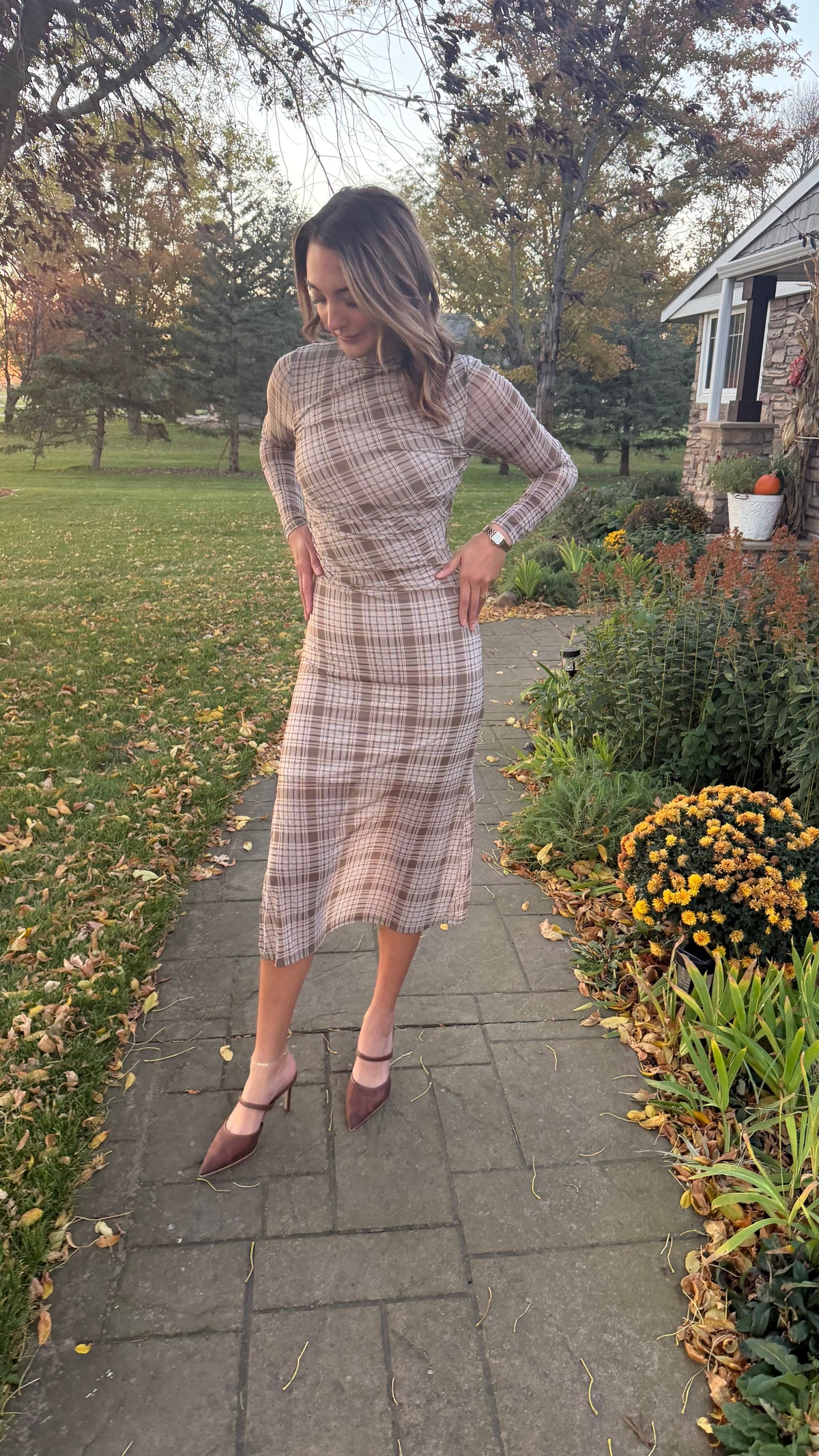 Livvie Plaid Midi Dress
