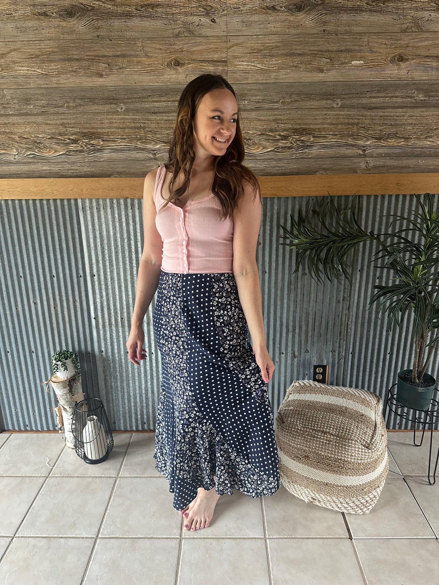Polka-Floral Skirt