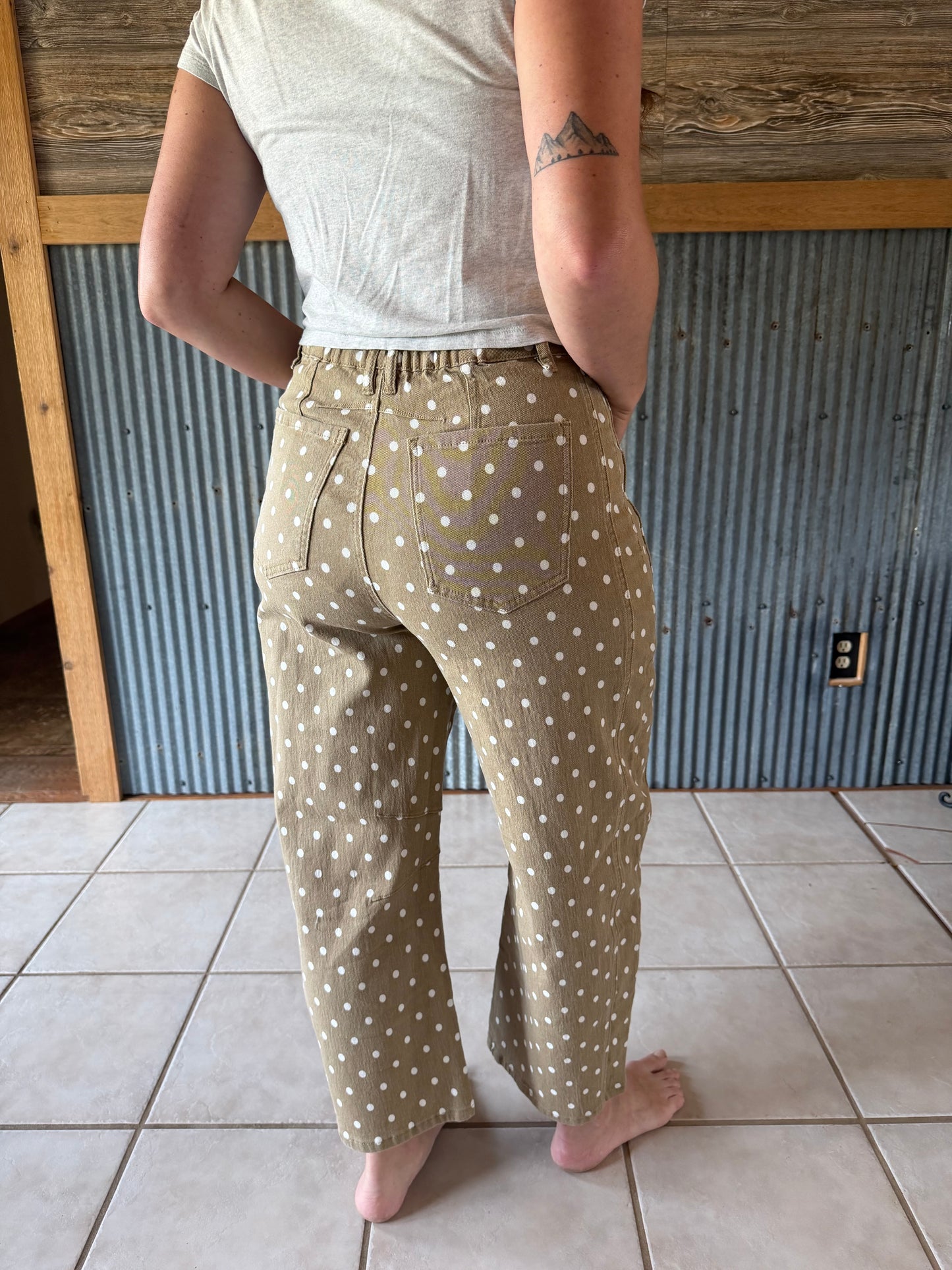 Polka Dot Barrel Pants