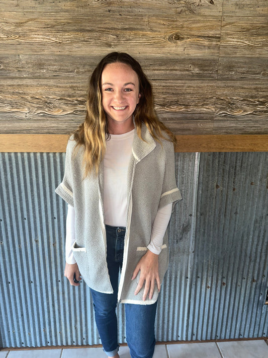 Knit Short Sleeve Cozy Jacket