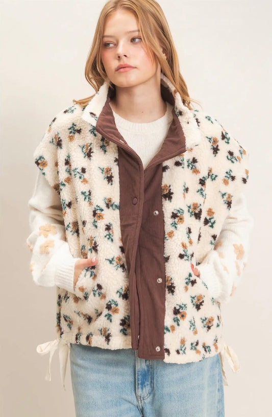 Floral Corduroy Vest